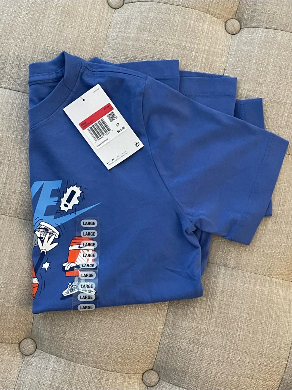 Nike Boy’s Royal Blue Swim Tee with Red & White Graphics size L *note